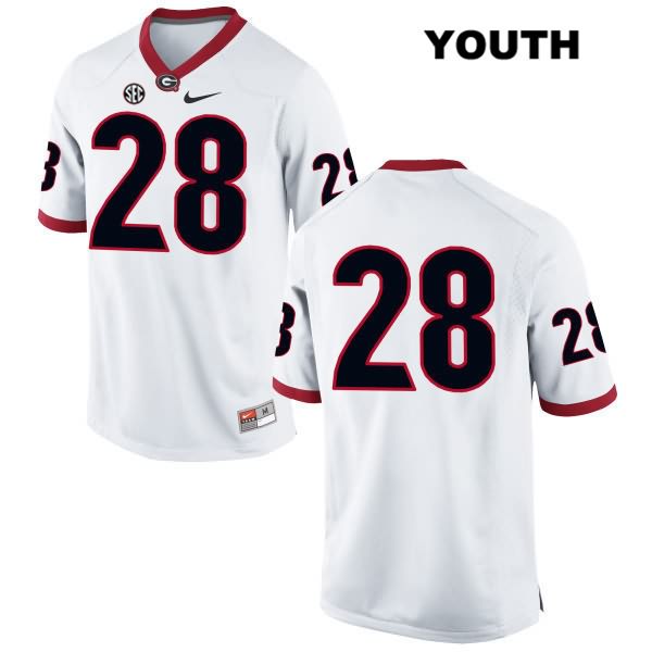 Georgia Bulldogs Youth KJ Smith #28 NCAA No Name Authentic White Nike Stitched College Football Jersey DWE0256YI